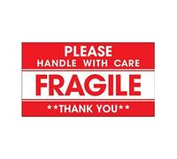 100Pack Fragile Stickers, Red Warning Label, Please Handle with Care Thank You, Boxes, Adhe for Packing Strong Fragile Label
