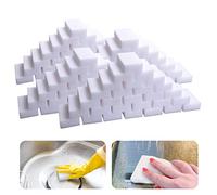 100Pack Magic Sponge Eraser, Melamine Foam Bulk Sponge Sheets, Bathroom Oven Shower Glass Dishes Stove Top Kitchen Sink Bathtub Wall Tile Baseboard White Sneakers Shoe Cleaner, Not Easily Rip