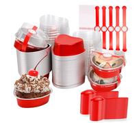 100Pack Mini Loaf Cake Pans with Lids and Spoons, 100ML Heart Shaped Thickened Aluminum Foil Baking Pans Small Muffin Cupcakes Tins Containers for BBQ Picnic Christmas, Party, Wedding, Birthday