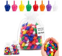 100Pack Mini Middle Fingers, Colorful Tiny Finger Hands Novelty Gag Gifts, 3D Printed Flipping the Bird Funny Office Home Decor, Party Prank Favors Christmas Stocking Stuffers White Elephant Adults