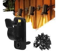 100Pack Outdoor String Light Clips Screw-in Hooks, Black Fence Hooks for Outdoor Lights, Garden Hooks for Light for Christmas,Patio Wall, New Year Holiday Party Festival and Fence Decorations