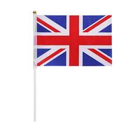100Pack Union Jack Handheld Flags British UK Hand Waving Flag Small United Kingdom England Flag Great Britain National Stick Flag with Flagpole for Party Celebration,Sports Events,Decorations 14x21cm