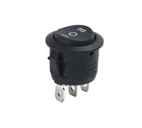 100pc 22mm Red Black White ON/OFF Round Rocker Toggle Switch 6A/250VAC 10A 125VAC Power switch cap with Push Button(On-off-on 3pin black)