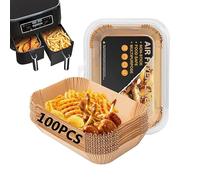100PC Air Fryer Liners Air Fryer Paper Liners Disposable Air Fryer Accessories for Ninja AF300UK AF400UK, Salter, Tower and Other Dual Zone Air Fryer