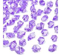 100Pc Blue Pebbles for Decorative Stones and Crystals Fake Gem Stones Acrylic Ice Rocks Crushed Diamond Stone Home Decor-Light Purple-11x14mm 100pcs