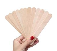 100pc Disposable Wooden Waxing Spatulas, Wax Applicator Sticks for Body Hair Removal, Professional Tongue Depressors Flat Round Ended