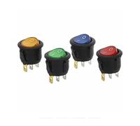 100pc KCD1 23MM Round Rocker Switch 2/3Pin ON-OFF-ON 2/3 Position 6A/250VAC 10A/125VAC SPST LED Car Push Button Switch With Light IDGTTLDF(Mixed 100Pcs,12V)