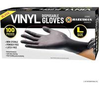 100Pc Large Disposable Vinyl Gloves Black Powder Latex Free Work Hygiene Food