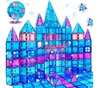 100PC Magnetic Tiles for Kids 3+ Year Old Boys Girls Magnetic Building Blocksd 3D Princess Castle Toy Age 3-4 STEM/Sensory/Montessori Toy Toddler Educational Birthday Gift for Preschool Creative Play