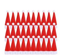 100pc Mini Christmas Hat Tableware Knife Fork Storage Holder Bags Merry Christmas Party Dinner Wine Bottle Xmas Hats Decorations-30PCS