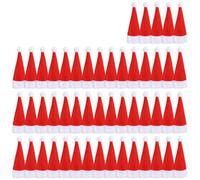 100pc Mini Christmas Hat Tableware Knife Fork Storage Holder Bags Merry Christmas Party Dinner Wine Bottle Xmas Hats Decorations-50PCS