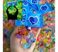 100PC Mini Glow in The Dark Resin Animal Models,Mystery Bag Mini Resin Animals,Individually Wrapped Mystery ResinAnimals Bag,Hide Small Luminous Figures DIY Fairy Garden House Micro Landscape Decor