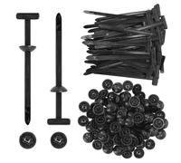 100PC Nylon Universal Cable Tie Buckle, Heavy Duty Self-Locking Zip Ties Holder with Pin & Button, Upgrade Cable Ties Tool, UV-Resistant Fasteners for Car Fender Trunk Repair, Home & Garage Use