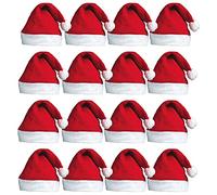 100pc Red Santa Hats for Adults and Kids - Bulk Christmas Santa Hat for Adults - Father Christmas Accessories to Wear - Traditional Xmas Red and White Festive Headwear for Xmas Party Props