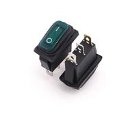 100PCCS KCD3 On Off 15A 20A 125V 250V AC Heavy Duty DPST Sealed Waterproof Auto Boat Marine Toggle Rocker Switch With 3Pins IDGTTLDF(Green)