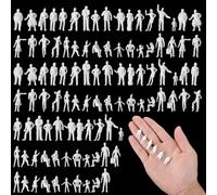 100PCS 1:100 Scale White Unpainted Mini People Figures, Miniature People Model, Standing and Sitting Mini Diorama Figures for Model Train Railroads, Architectural Project, Miniature Scenes, Home Decor