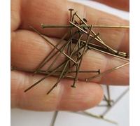 100pcs 1"/ 26mm Dark Antique Brass Straight Pins Part To Hanging Prism Crystal Bead Pendant Chandelier