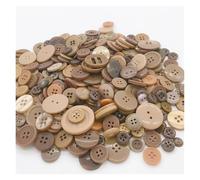 100Pcs 1-3cm Round Resin Buttons Mixed Color Button Manual Button Painting 2/4Holes Button for DIY Craft Sewing Accessories(Brown Series)