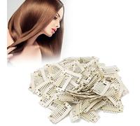 100Pcs 1.3in Hair Extensions Clips U-shape Snap Clips 9 Teeth DIY Headdress Accessories Wig Clips Hairpieces Clips Hairstyle Clips for Brides, Ladies, Girls