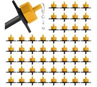 100PCS 1/4" Drip Irrigation Emitters, Kalolary 1/2 GPH Pressure Compensating Dripper for 4/7mm Tube Micro Sprinkler Garden Constant Water Flow Head for 2L/H Pressure Drip Irrigation Parts (Yellow)