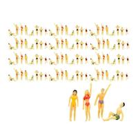 100Pcs 1: 50 Scale Mini People Figurines Model,Colorful Architectural Plastic Plastic Figures,Tiny Miniature Small