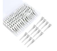 100pcs 1.77inches rust-proof metal alligator clip with a Clear Plastic Box, Styling, Hair Styling, Curling Clip, Hair Coloring, DIY Aaccessories, Items Fixed, Silver.