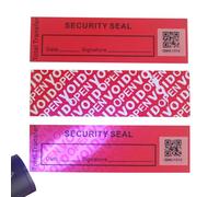 100pcs 1" x 3.35" Fluorescent Tamper Proof Warranty Void Security Stickers