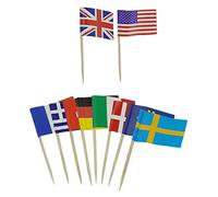 100pcs 10 Different Countries Flag Cake Toppers Women's Football World Cup 2023 Toothpick Flags Mini Stick Cocktail Picks Sandwich Food Fruit Picks Party Supplies Tableware for Pub Cafe Royal Events