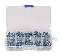 100Pcs 10 Values Blue White Variable Resistor Trimmer Pot Electronic Component with Box RM065 for Electronics Projects