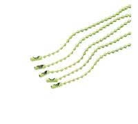 100Pcs 10cm Ball Bead Chain 2.4mm Metal Ball Chains Keychain with Connectors for DIY Craft Hanging Ornament Jewelry Making, Light Green