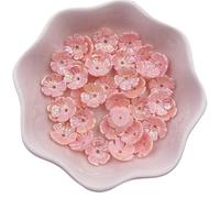 100Pcs 10mm Colorful 3D Flower Nail Art Crystal Rhinestone 1 Hole Buttons Appliques Scrapbook DIY Manicure Accessories Carfts(White)