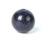 100Pcs 10mm Natural Blue Sand Stone Round Loose Gemstone Energy Healing Beads 1mm Hole DIY Smooth Beads for Bracelet Necklace Earrings Jewelry Making