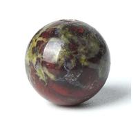 100Pcs 10mm Natural Dragon Bloodstone Round Loose Gemstone Energy Healing Beads 1mm Hole DIY Smooth Beads for Bracelet Necklace Earrings Jewelry Making