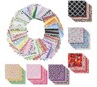 100Pcs 10x10cm Cotton Fabric Squares - Precut Patchwork Fabric Bundles for Sewing Crafting, Quilting, Random Assorted Pattern, No Duplicate Patterns for Home DIY Crafts & Textile Painting