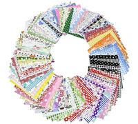 100PCS 10x10cm Fabric Squares, Cotton Fabrics Patches, Calico Fabric Material for Sewing, Quilting, Dressmaking | Fat Quarters Bundles, Precut Squares for Embroidery, DIY Sewing Patterns (100PCS)