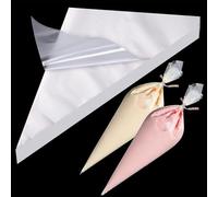 100PCS 12 Inch Medium Disposable Icing Bags, Transparent Tear-Resistant Piping Bags for Cake Cupcake Dessert Decoration, Non-Slip Easy Grip Ideal for Pros & Beginners