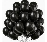 100Pcs 12-Inch Mini Macaron Black Balloons for Halloween Party, Baby Shower, Birthday, Wedding, Engagement, Anniversary, Festival Decoration - Thick Latex Matte Small Decorative Balloons