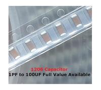 100PCS 1206 SMD Capacitor Kit 0.33UF 0.47UF 330NF 470NF 1UF 2.2UF 4.7UF 50V 105 334 474 225 475 K/M/Z X7R Capacitance 50V MQXFCZUX(1UF(105) 50V)