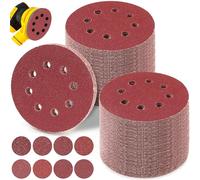 100pcs 125mm Sanding Discs, 5 Inch 8 Hole Hook and Loop Sanding Pads for Random Orbital Sanders Discs (40/60/80/120/180/240/320/400 Mixed Grit) for Wood, Metal, Plastic