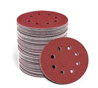 100PCS 125mm Sanding Discs Round 8 Hole Sanding Discs Pads 40/60/80/100/150/180/240/320/400/600 Hook and Loop Sandpaper for Random Orbital Sander