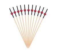 100pcs 12cm Cocktail Picks Creative Handmade Round Beads Fruit Toothpicks Party Supplies (Black Stick, Red Bead)