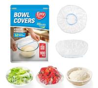 100PCS 12Inch Bowl Covers, Food Cover Dish Covers, Elastic Stretch Food Storage Lids, BPA-Free Plastic Wrap for Sourdough Proofing Meal Prep Fresh Keeping