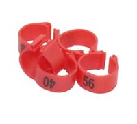 100Pcs 12MM 14MM Plastic Bird Clip Rings 10 Colors Numbered 1-100 Foot Ring Compatible With Pigeon Dove Large Pet Birds(Red,12mm)