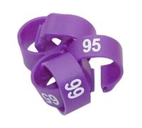 100Pcs 12MM 14MM Plastic Bird Clip Rings 10 Colors Numbered 1-100 Foot Ring Compatible With Pigeon Dove Large Pet Birds(PURPLE,14mm)