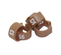 100Pcs 12MM 14MM Plastic Bird Clip Rings 10 Colors Numbered 1-100 Foot Ring Compatible With Pigeon Dove Large Pet Birds(Brown,12mm)