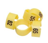 100Pcs 12MM 14MM Plastic Bird Clip Rings 10 Colors Numbered 1-100 Foot Ring Compatible With Pigeon Dove Large Pet Birds(Yellow,14mm)