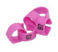 100Pcs 12MM 14MM Plastic Bird Clip Rings 10 Colors Numbered 1-100 Foot Ring Compatible With Pigeon Dove Large Pet Birds(Pink,14mm)
