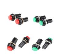 100pcs 12mm 305A Self Locking PB-305B Self Reseting Non-locking 2Pins Push Button Switch 250V/3A Round Switch Red Green(PB305B RED)