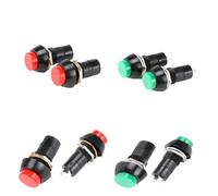 100pcs 12mm PB-305A Self Locking PB-305B Self Reseting Non-locking 2Pins Push Button Switch 250V/3A Round Switch Red Green(PB305B GREEN)