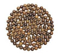 100PCS 12mm Wood Beads Natural Golden Sandalwood Round Loose Beads for Jewelry Making DIY Crafts Bracelet Necklace